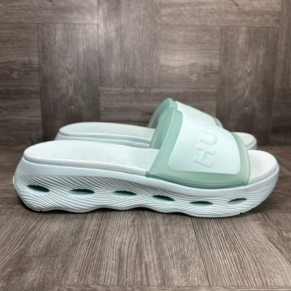 Hunter Geneva Slip On Platform Slides Women 10 Seafoam Green Waterproof NEW